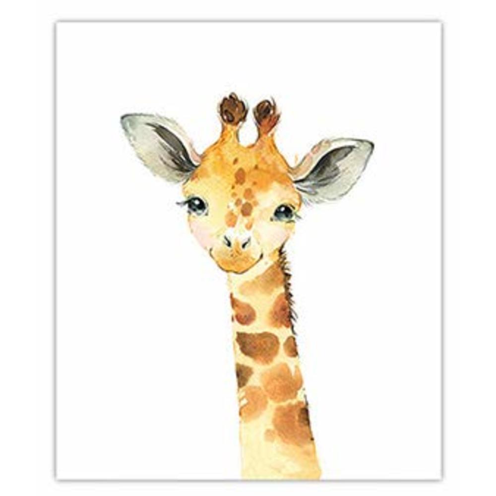 Maria Little Baby Watercolor Animals Safari Prints Set of 4 (Unframed)  Nursery Decor Art (8x10) (Option