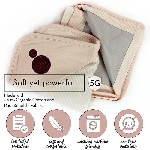 Belly Armor Blanket - Set of 1 EMF Blanket Lined with RadiaShield Fabric - 30 x 35 Inches, 100% Cotton in Organic Chic - Anti-Ra