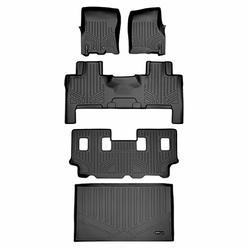 MAX LINER MAXLINER Floor Mats and Cargo Liner Behind 3rd Row Set Black for 2011-2017 Expedition EL/Navigator L with 2nd Row Bench Seat Or 