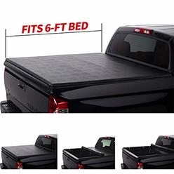 North Mountain Soft Roll Up Tonneau Cover, Compatible with 05-21 Frontier 09-12 Suzuki Equator Pickup 6ft Bed
