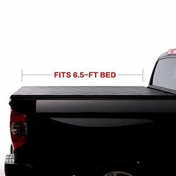 North Mountain Soft Roll Up Tonneau Cover, Fit Dodge Ram 09-18 1500 10-18 2500/3500 Pickup 6.5ft Fleetside Bed, Clamp On No Dril