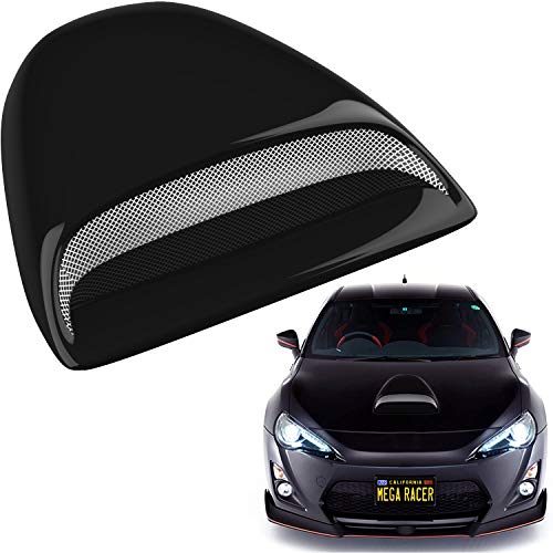 Mega Racer Universal JDM Racing Style Glossy Black Hood Scoop Body Kit, Decorative and Functional for Air Flow Intake, Cars and 