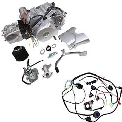 TDPRO 4-Stroke 125cc Semi-Auto Single-Cylinder Air-Cooled Electric-Start Motor Engine & Wiring Harness Kit for ATV Quad Four Whe