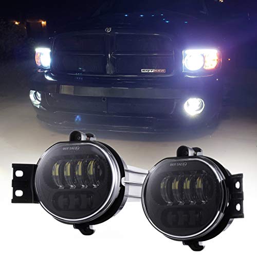Z-OFFROAD 2pcs 63W LED Fog Lights Lamps Replacement for 2002-2008 Dodge Ram 1500 2003-2009 Ram 2500 3500 2004-2006 Durango Truck