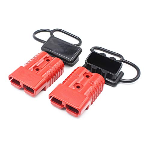 X-Haibei Pair 350 Amp 2/0 Gauge Battery Quick Connector Red, Disconnect Plug with Waterproof Caps for Trailer