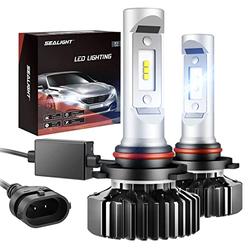 SEALIGHT 9005 LED Bulbs 14000 Lumens, HB3 LED Light with 400% Brightness, Wider Driving Vision, Non-polarity and 6000K Xenon Whi