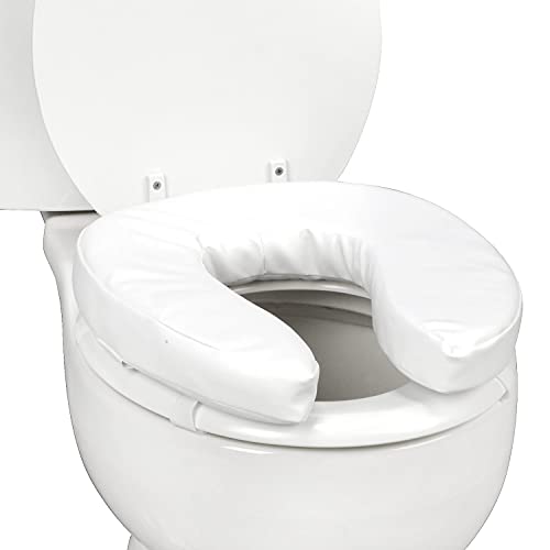 DMI Raised Toilet Seat Toilet, Toilet Seat Riser, Seat Cushion and Toilet Seat Cover to Add Extra Padding to the Toilet Seat whi
