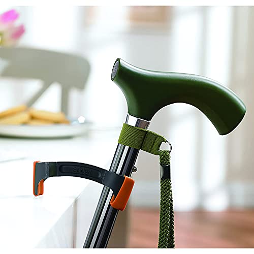 Vivi HealthSmart Vivi Bridgit Cane Rest Cane Holder, Helps Cane Stay in Place, Small and Compact, 5/8 to 1 Inch, Orange