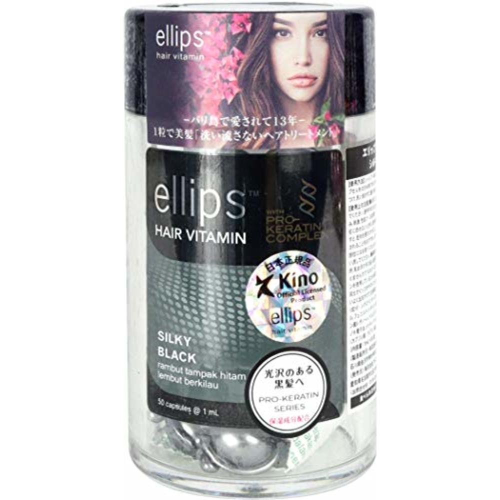Ellips Hair Vitamin (Pro Keratin Complex) - Silky Black, 1 Jar (@ 50  Capsule)