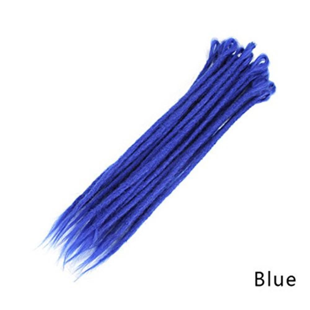 Aosome 20 Inch/20pcs Crochet Dreadlocks Extensions Mixed Blue Color All Handmade Synthetic Hair Extensions,10pcs Blue plus 10pcs