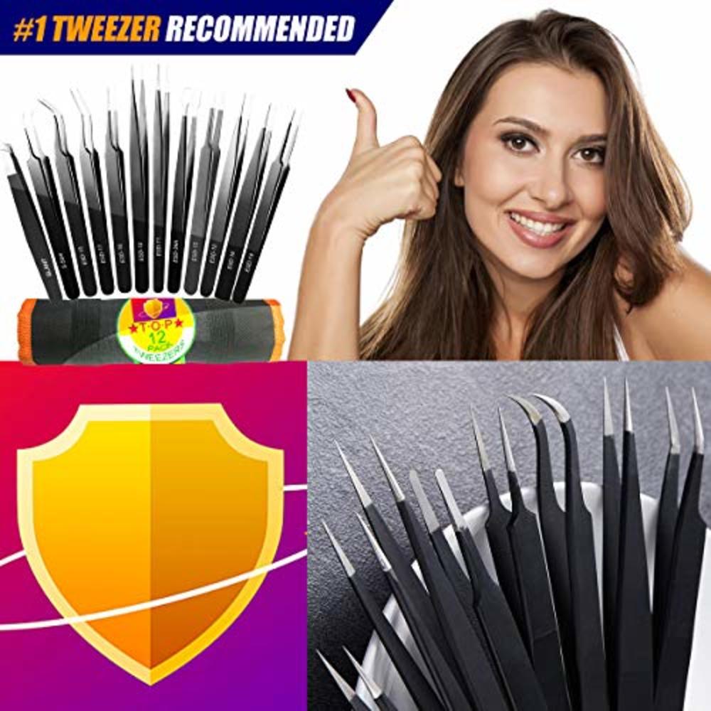 Antonki Tweezers, Precision Tweezer Set, Craft Tweezers, Soldering Tweezers, Jewelry Tweezers, Ingrown Tweezers, Eyelash Extension Tweez