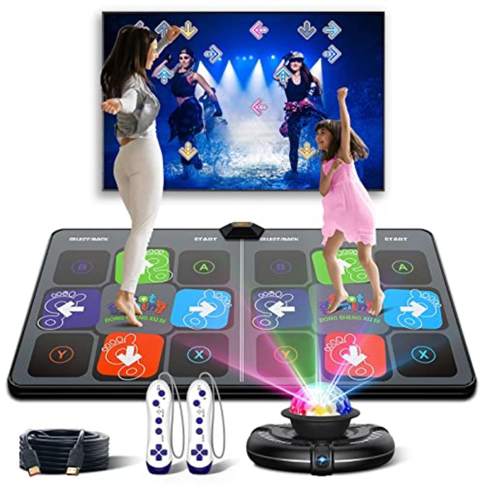FWFX Dance Mat Games for TV - HDMI Wireless Musical Electronic Dance Mats with HD Camera, FWFX Double User Exercise Fitness Non-Slip 