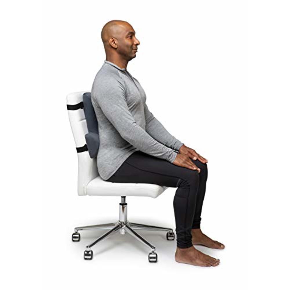OPTP Thoracic Lumbar Back Support - Soft Cushion for Improved Sitting Posture and Upper/Lower Back Pain Relief for Desk Chairs, 