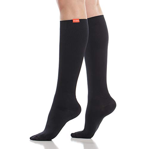 VIM&VIGR VIM & VIGR Moisture-Wick Nylon 15-20 mmHg Compression Socks for Women & Men (Black, Medium/Large (2))