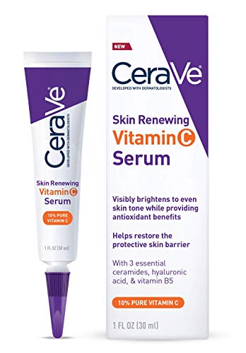 CeraVe Vitamin C Serum with Hyaluronic Acid | Skin Brightening Serum for Face with 10% Pure Vitamin C | Fragrance Free | 1 Fl. O