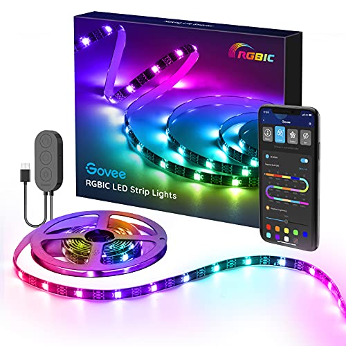 Govee RGBIC TV LED Backlight, LED Lights for TV with APP Control, Music Sync, Scene Modes, 6.56FT RGBIC Color Changing Strip Lig