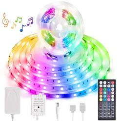 Wixann Music Sync LED Strip Light 40FT RGB Color Changing Dimmable LED Strip Lights Kits with 44 Key RF Remote (40FT)