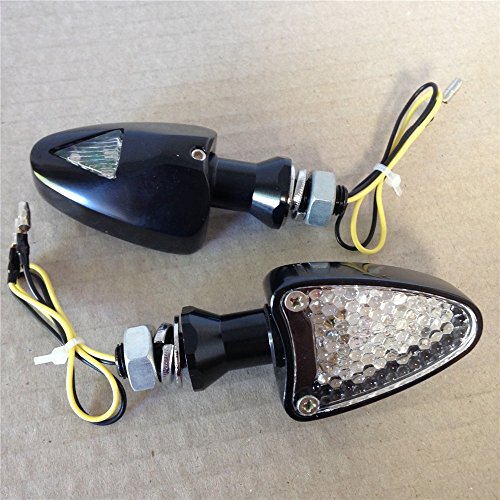 XKH-MOTO XKH- Motorcycle Led Dual Sport Turn Signal Indicators Blinkers Lights Black Base Clear Lens [B00Y8SD2MI]