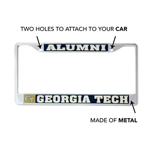 Desert Cactus Georgia Tech University Yellow Jackets Metal License Plate Frame for Front or Back of Car Officially Licensed (Alu
