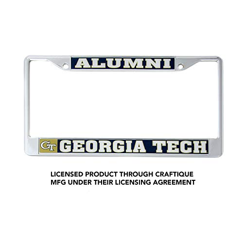 Desert Cactus Georgia Tech University Yellow Jackets Metal License Plate Frame for Front or Back of Car Officially Licensed (Alu