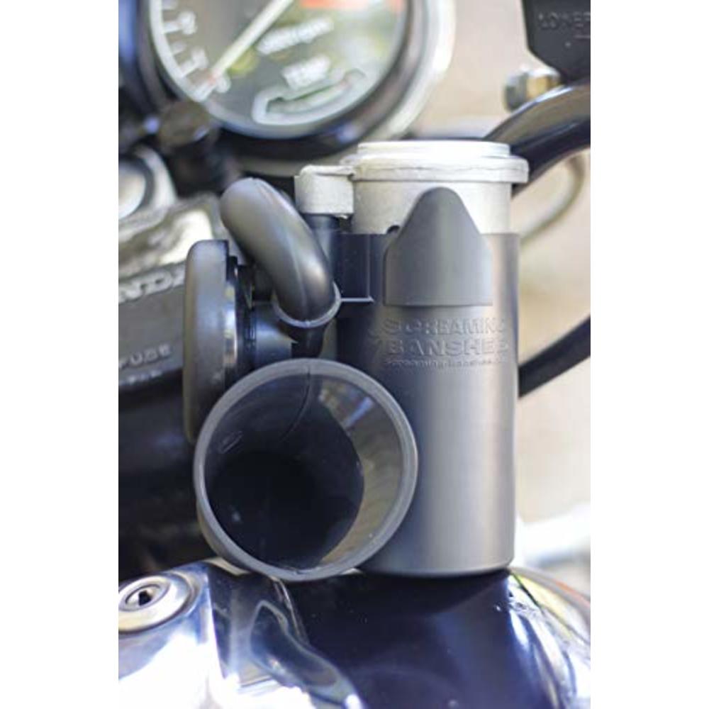 Screaming Banshee Shockwave Horn Kit, 132 dB, Universal Upgrade for Most Motorcycles, Louder than OEM with Banshee Visual Alert 