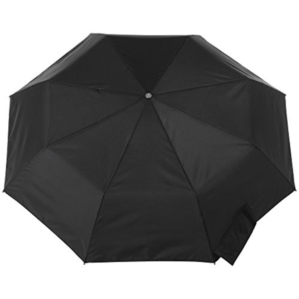 totes Automatic Open Wooden Handle Umbrella, Black