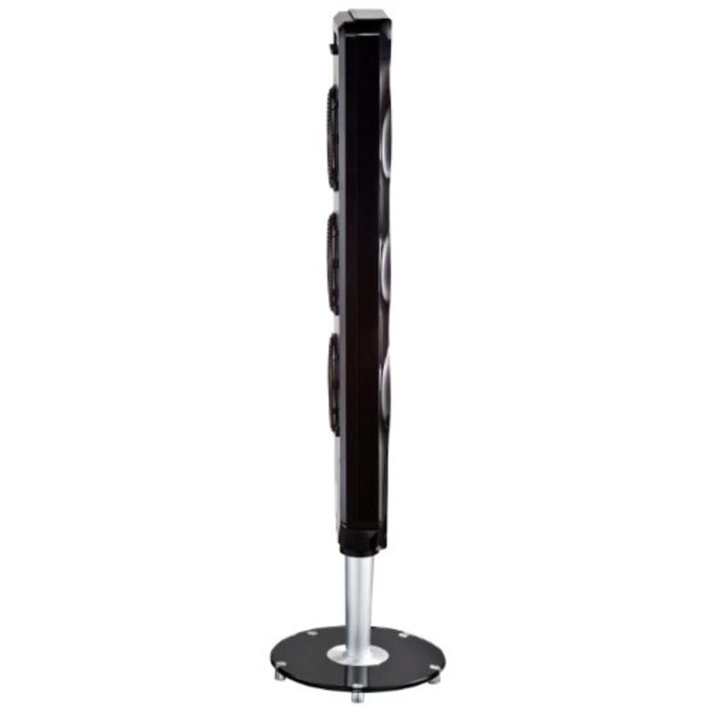 Ozeri 3x Tower Fan (44") with Passive Noise Reduction Technology, Black with Chrome Accent