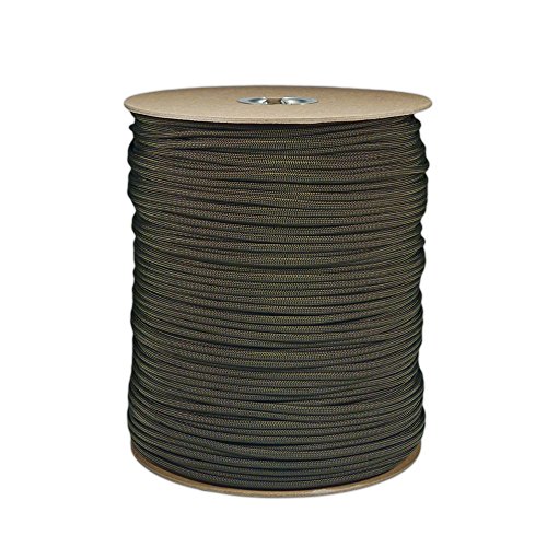 The US Military Manu 1000' Foot OD Olive Drab Green Parachute Cord Paracord Type III Military Specification 550