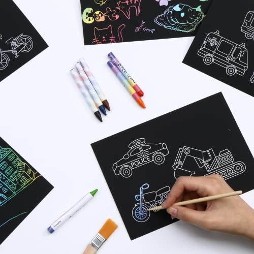 Minhwashop Scratch Paper Set - Rainbow Scratch Art for Kids, Rainbow Scratch  Paper Art Set for Kids Scratch Art