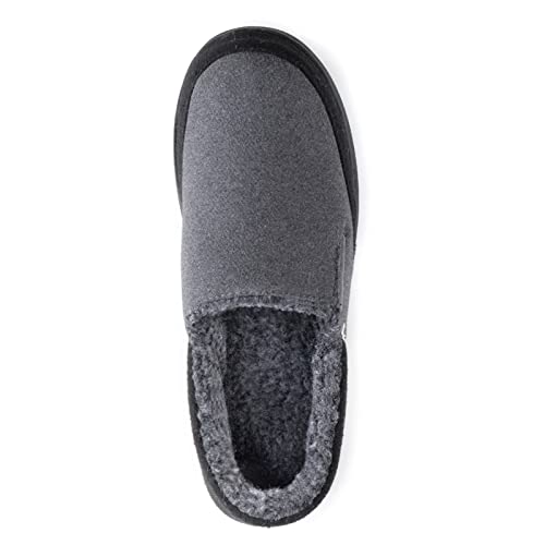 Zigzagger Mens Wool Micro Suede Moccasin Slippers House Shoes Home Indoor/Outdoor Footwear, Grey, 11