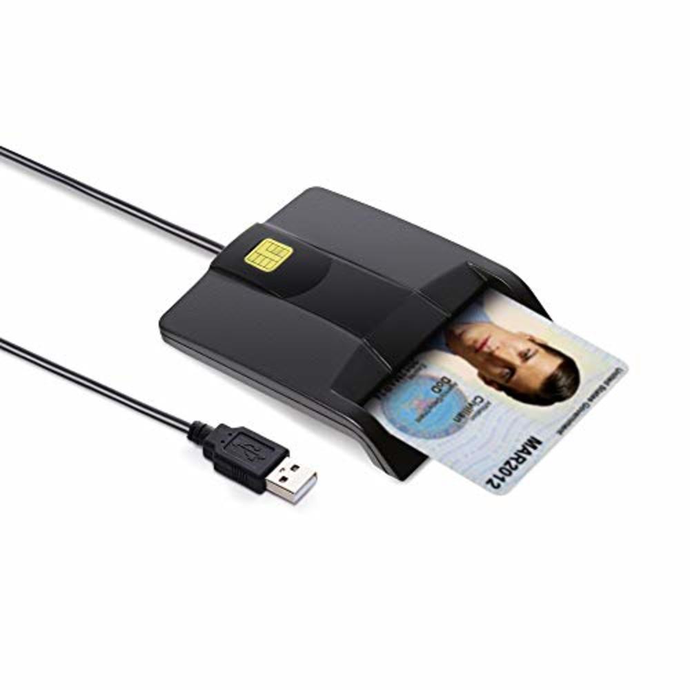 saicoo DOD Military USB Common Access CAC Smart Card Reader, Compatible with Mac Os, Win (Horizontal Version)