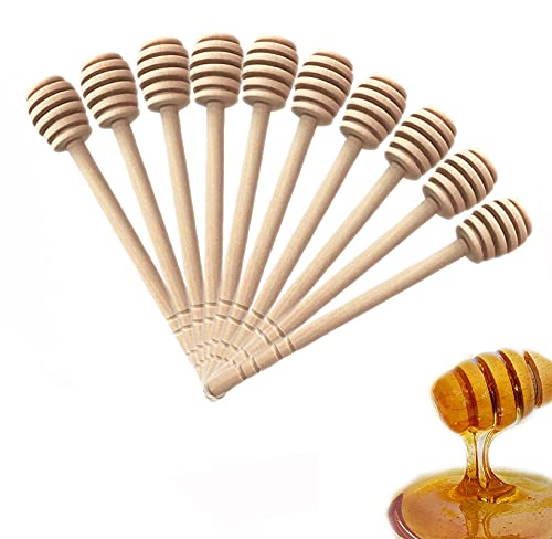 YYGMSS 50 Pcs Wooden Honey Dipper Stick collecting Dispensing Drizzling Jam Portable Wedding Party gift (6 inch) (50pcs)