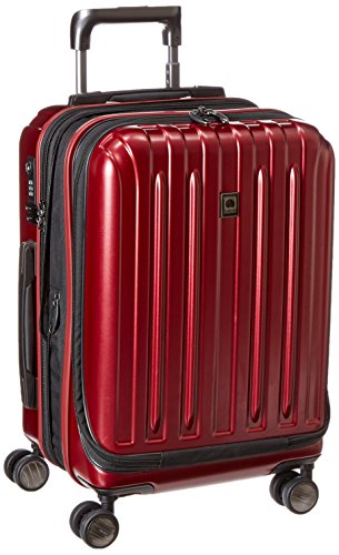 DELSEY Paris Titanium Hardside Expandable Luggage with Spinner Wheels, Black Cherry Red, Carry-On 19 Inch,207180104