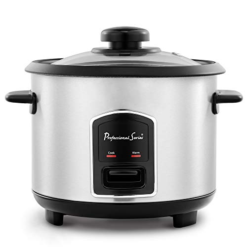 Professional Series Continental Electric PS75068 Rice Cooker, 12-Cup (Cooked), Silver
