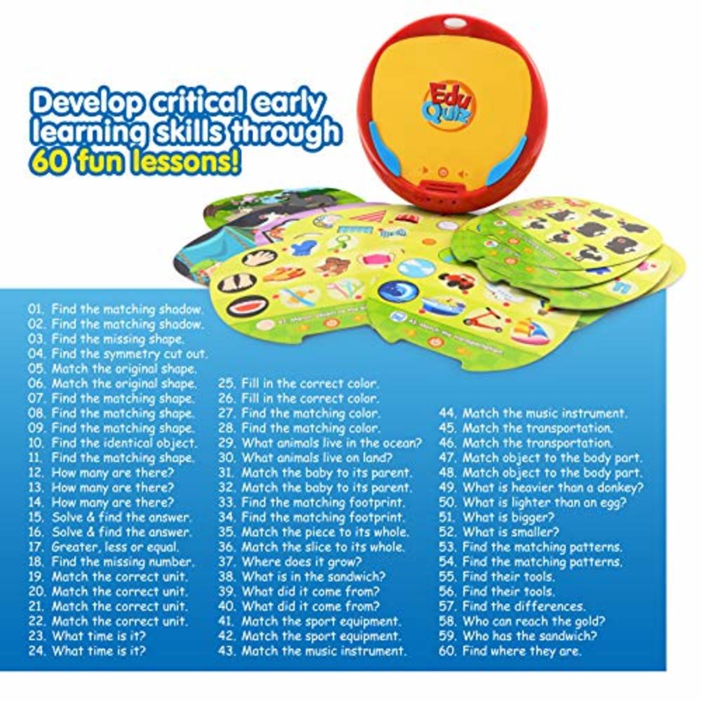 BEST LEARNING EduQuiz Basic Set I - Interactive Self Learning Educational Matching Toy for Kids Boys & Girls 3 4 5 6 Years Old