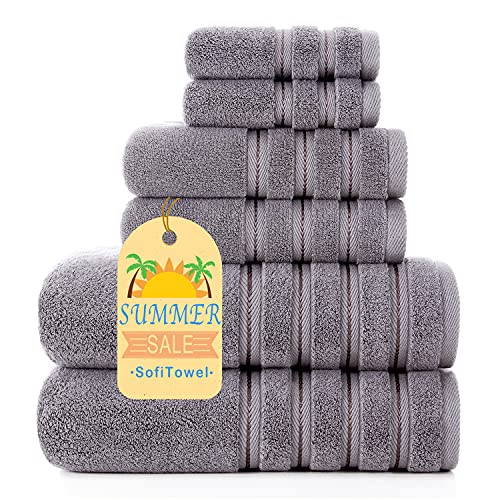 Sofi Towel 1 Luxury Turkish Towels Bathroom Sets clearance 6 Piece Bath  Towel Set - 2 Bath Towels, 2 Hand Towels, 2 Washcloths, Super Soft Hi