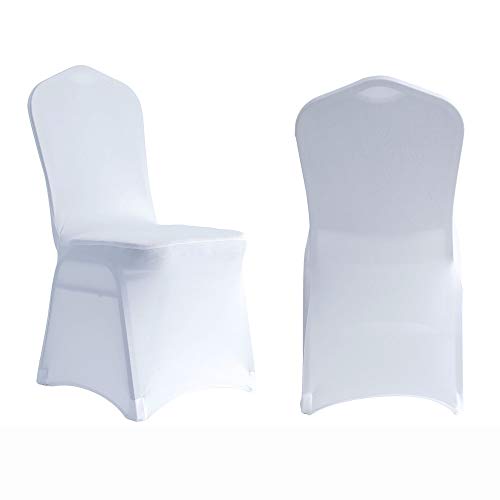 ManMengJi White Chair Covers, Spandex Chair Slipcovers 20 Pack, Banquet Chair Covers Universal Stretch Chair Slipcovers Protecto