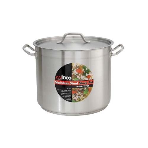 winco Stainless Steel 32-Qt Master Cook Stock Pot With Cover (5 mm aluminum core NSF)