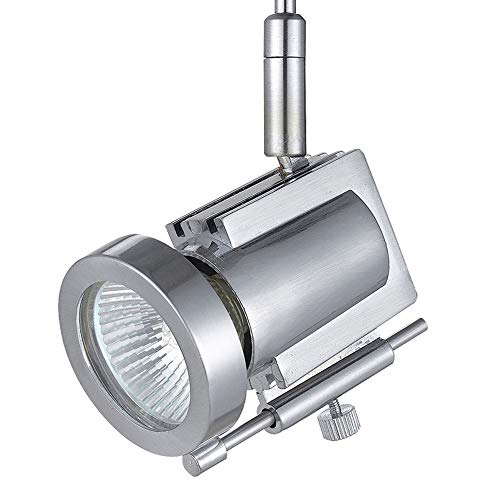 Benjara Flared Torch Design Rotational Track Light Head with 6 inch Stem, Silver