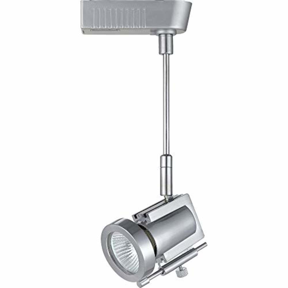 Benjara Flared Torch Design Rotational Track Light Head with 6 inch Stem, Silver