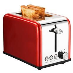 REDMOND Toaster 2 Slice Stainless Steel, Wide Slots 2 Slice Toaster with Bagel Defrost cancel Function 6 Bread Shade Settings fo