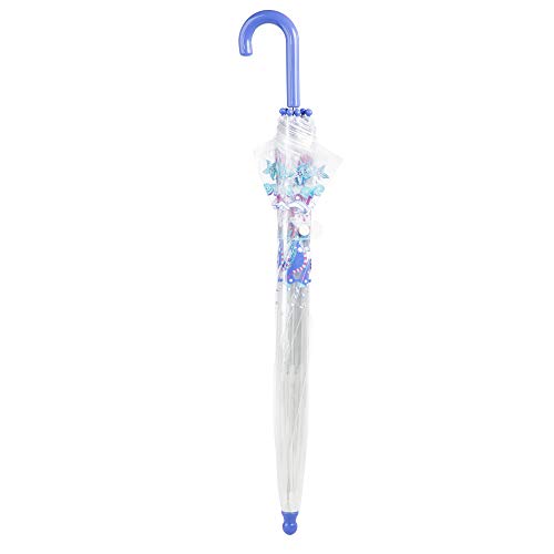 totes Kids Clear Bubble Umbrella with Easy Grip Handle, Blue/Green Ocean Princess