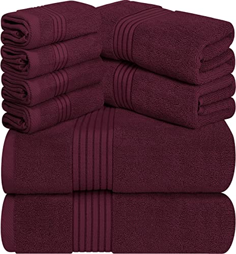 Utopia Towels - 600 gSM 8-Piece Premium Towel Set, 2 Bath Towels, 2 Hand Towels and 4 Washcloths -100% Ring Spun cotton - Machin