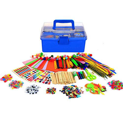 YITOHOP Arts and crafts Supplies for Kids -1000+ pcs Art craft kit in  carrying Travel Box for Kids Toddlers Ages 5+ -All in One DIY craf
