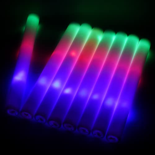 Nuolifee Giant Glow Sticks Party Pack - 150 Pcs LED Foam Glow Sticks Bulk with 3 Modes Flashing, Glow Batons Glow in the Dark Party Suppl