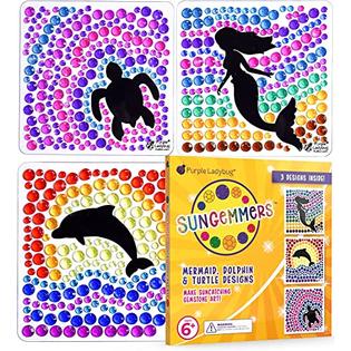 Purple Ladybug Sungemmers Suncatcher gem Art Kits for Kids Ages