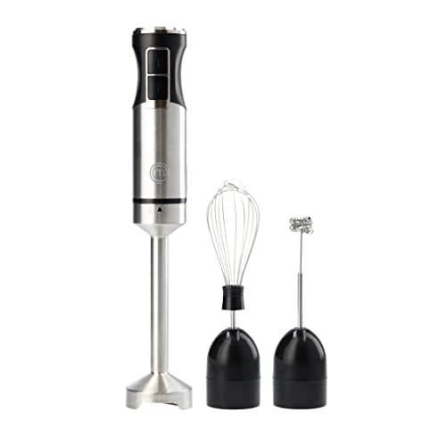 MasterChef Immersion Blender Handheld with Electric Whisk & Milk