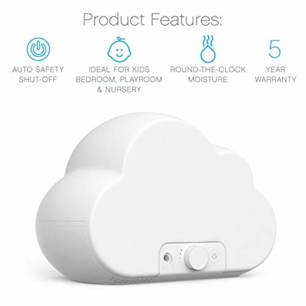 Pure Enrichment MistAire Cloud - Ultrasonic Cool Mist Humidifier Lasts Up to 24 Hours, 8-Color Night Light for Child or Baby, Va