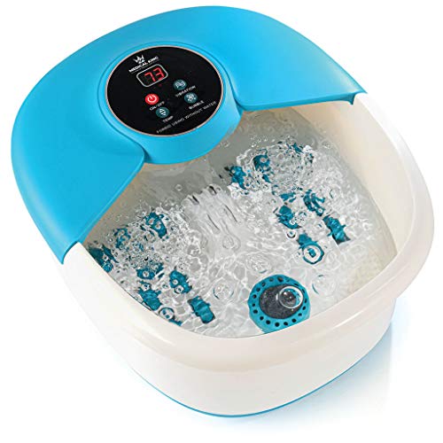Medical King Foot Spa Massager with Heat, 14 Rollers in Foot Shape - 5 in 1 Foot Bath Massager Includes Adjustable Heating, Bubbles, Vibratio