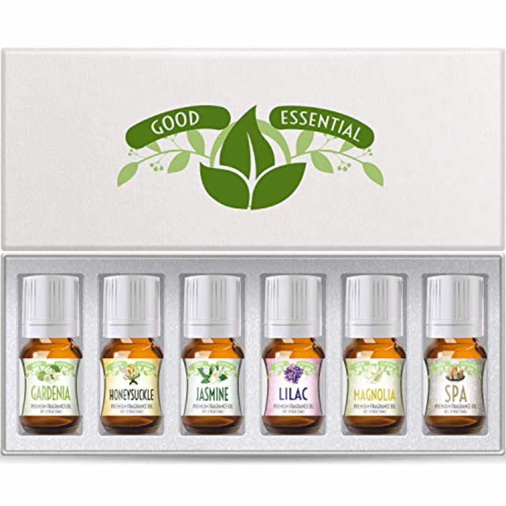 Good Essential Fragrance Oils Set of 6 Scented Oils from Good Essential - Gardenia Oil, Lilac Oil, Honeysuckle Oil, Jasmine Oil, Magnolia Oil,
